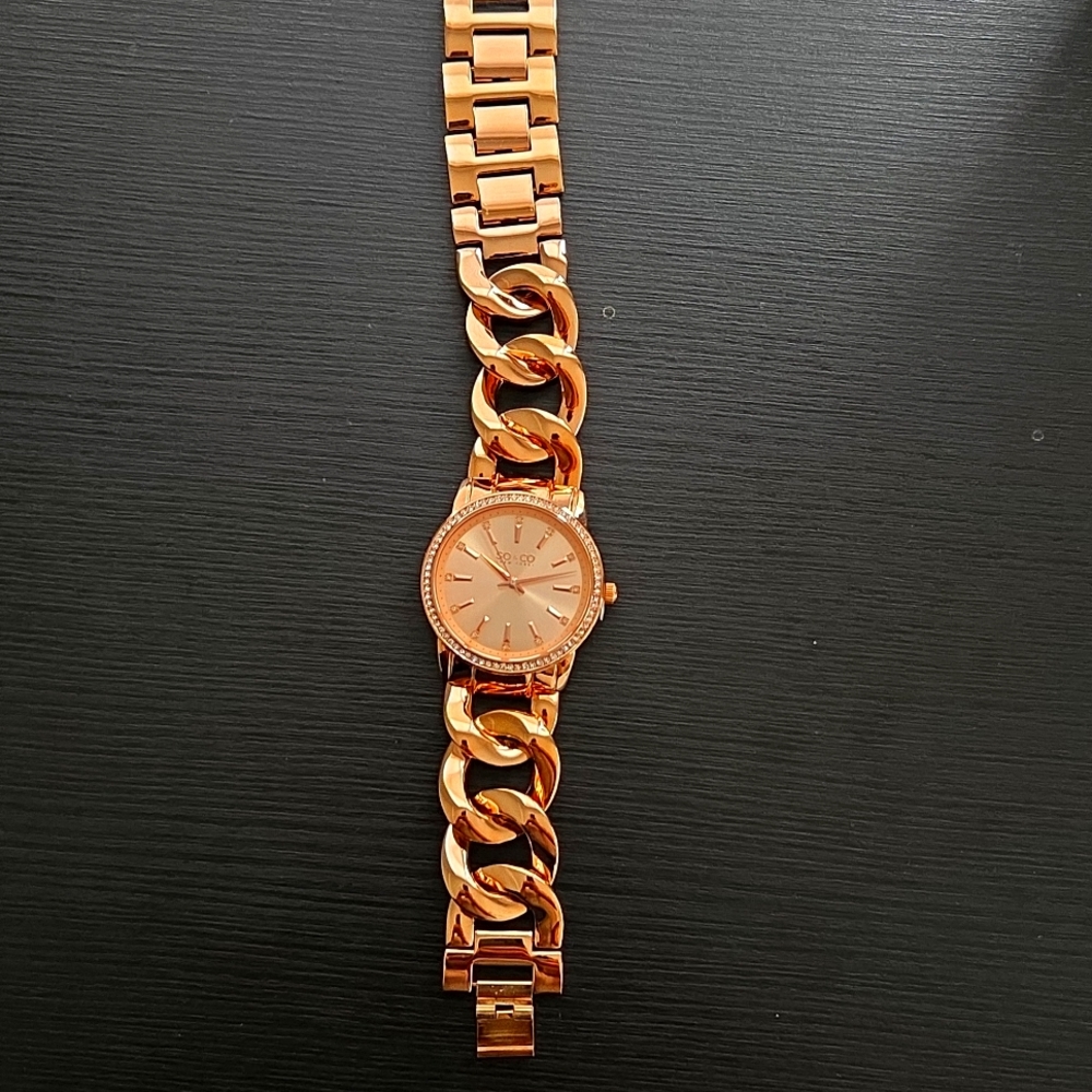 NWT So & Co Rose Gold Bracelet Watch
